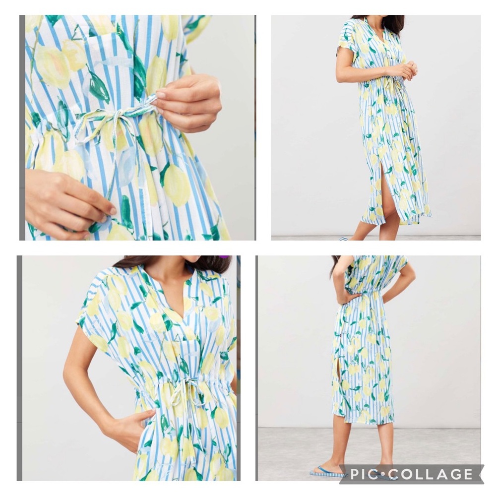 NWT Joules stripe lemon Maylene caftan cover up
